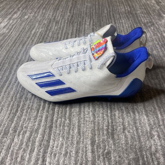 ADIDAS Football Cleats Mens 9.5 Adizero Big Mood White Royal Blue GX7894 NEW